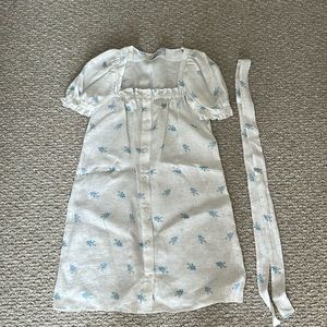 Sleeper White and Blue Floral Nightgown Dress